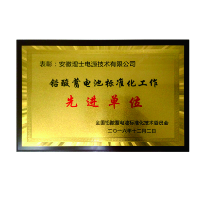 鉛酸蓄電池標(biāo)準(zhǔn)化工作先進(jìn)單位